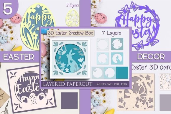 3D Easter Bunny Cards Set: Layered SVG Review
