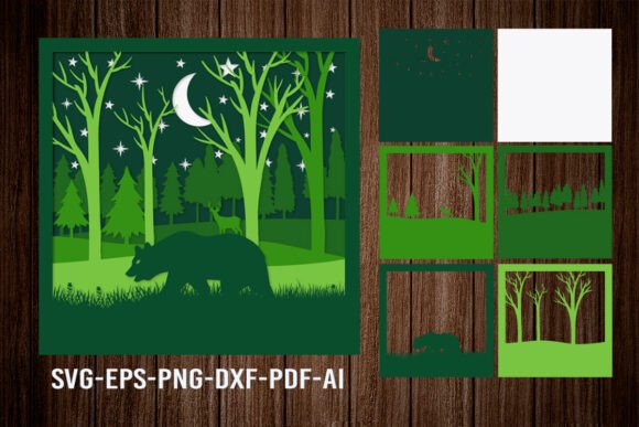 3D Forest Bear Shadow Box SVG: A 3D SVG Review