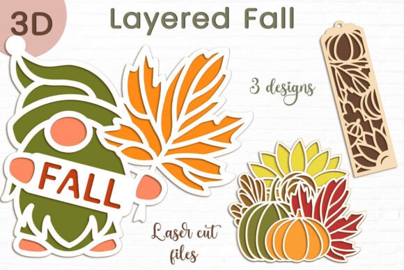 3D Layered Fall SVG: Laser Cutting for Autumn Halloween