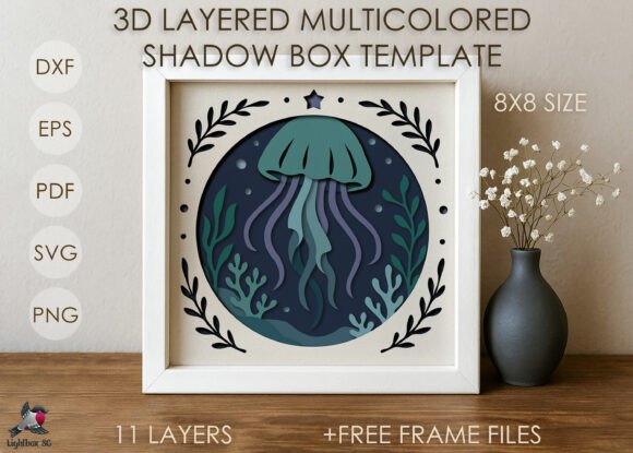 3D Layered Jellyfish Shadow Box SVG: A Designer Review