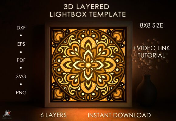 3D Mandala Shadow Box SVG Template Review