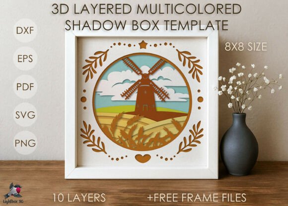 3D Mill Shadow Box SVG Template: 3D SVG Review