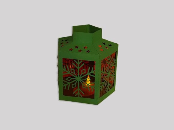 3D Snowflake Lantern Cut File: A 3D SVG for Holidays