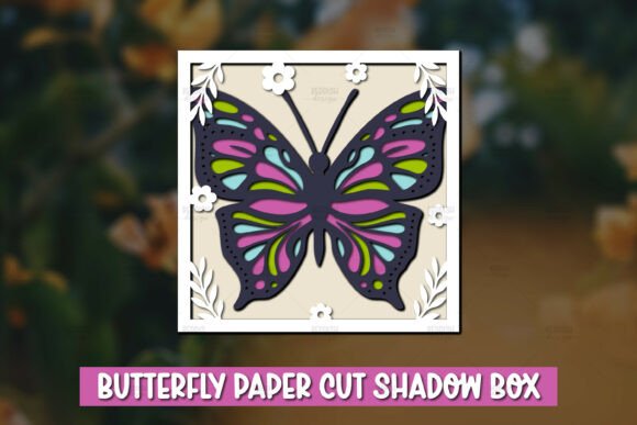 3D SVG Butterfly Shadow Box for Local Branding