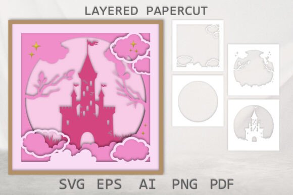 3D SVG Castle for Shadow Boxes & Blog Design
