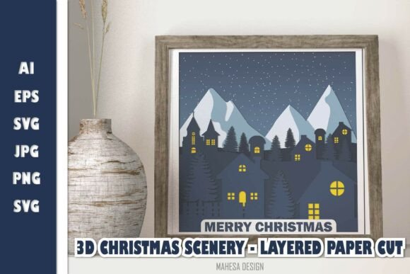 3D SVG Christmas Village: Layered Paper Cut Review