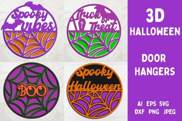 3D SVG Halloween Signs for Editorial Design