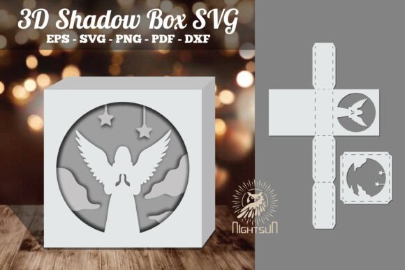 Angel 3D Papercut Shadow Box SVG 2 Review