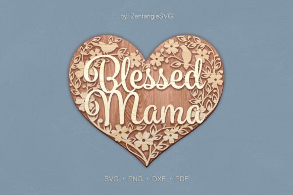 Blessed Mama 3D SVG: Laser Cutting for Mother's Day