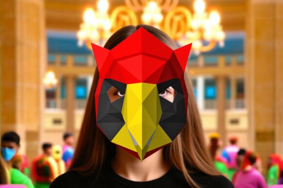 Cardinal Bird Mask 3D SVG for Animals Niche