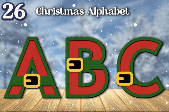 Christmas Alphabet 3D SVG Layered for Laser Cutting