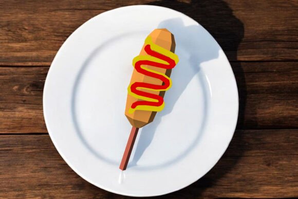 Corn Dog 3D SVG: Fun Shapes for Brand Design