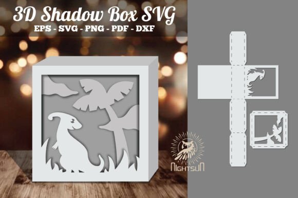 Dinosaur 3D Papercut Shadow Box SVG 5 Review