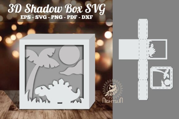 Dinosaur 3D SVG for Shadow Boxes & Branding