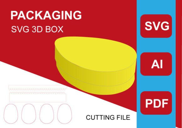 Egg Shaped Box 3D SVG Template for Shapes