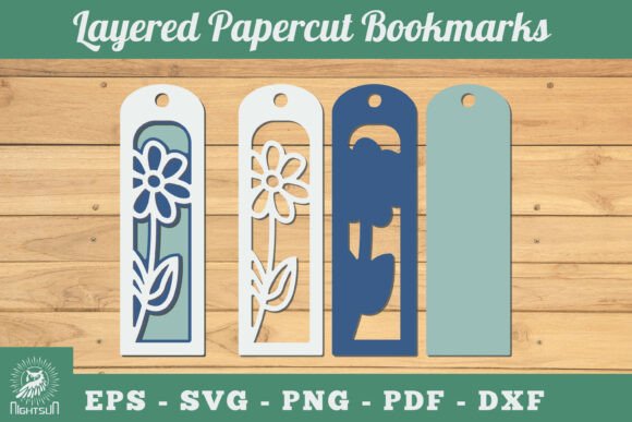 Flowers 3D Papercut Bookmarks SVG 4: Spring Editorial Asset