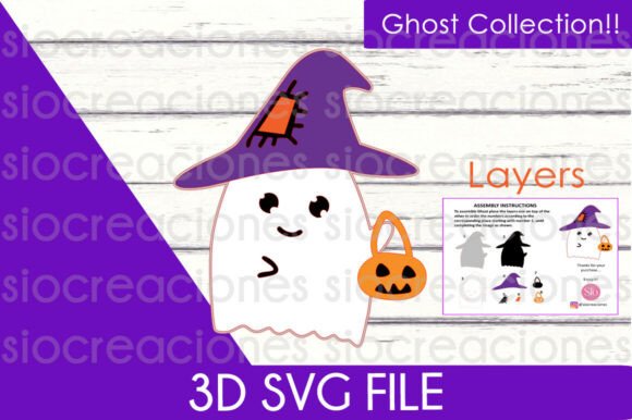 Ghost 3D Cut File SVG for Halloween Product Sales