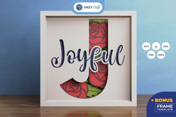 Joyful with Roses Flower 3D Layered SVG for Shadow Boxes