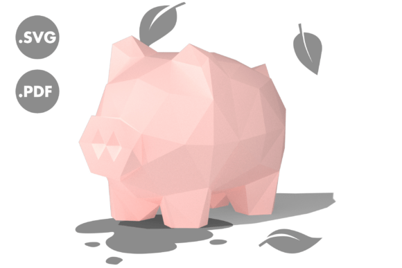Pig 3D Papercraft Model SVG PDF for Other Projects
