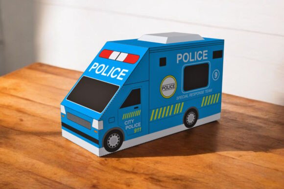 Police Van Favor: 3D SVG Shapes for Brand Campaigns
