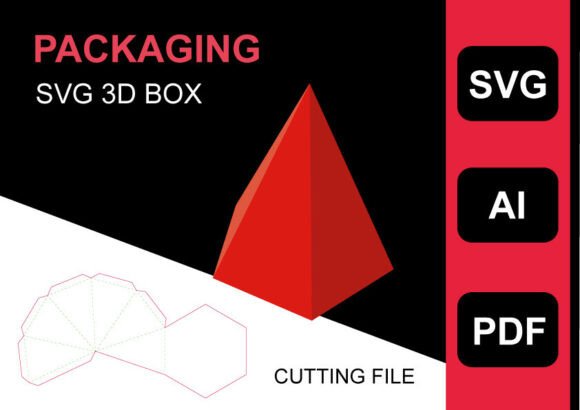 Polygonal Pyramid Box 3D SVG Template for Objects
