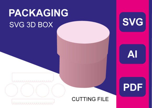 Round Box 3D Shadow SVG: Layered Shapes for Editorial Design