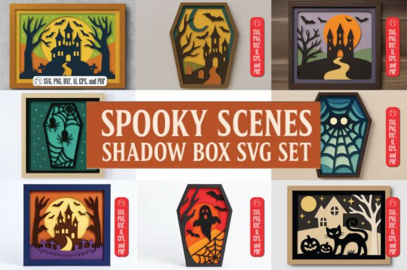Spooky Shadows 3D SVG Bundle for Shadow Boxes
