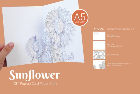 Sunflower 3D SVG Craft for Paper Flowers Branding