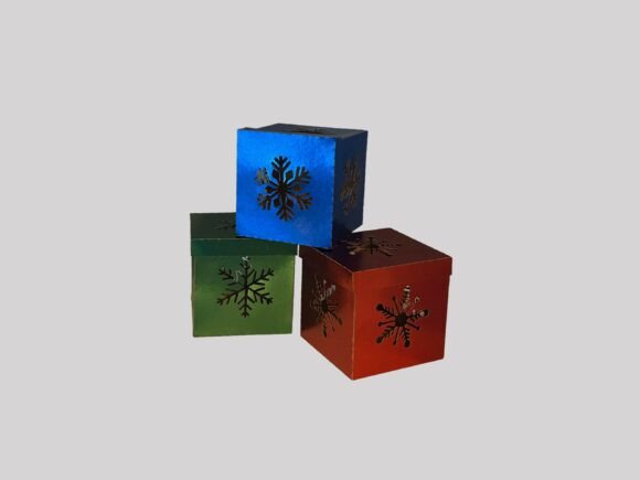 Trio of Snowflake Boxes: 3D SVG for Christmas Sales